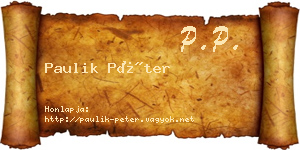 Paulik Péter névjegykártya