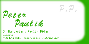 peter paulik business card