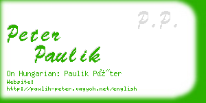 peter paulik business card